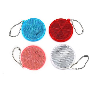 4Pcs Super Bright Safety Reflector - Round Shapes - Stylish Reflective Gear for Jackets, Bags, Purses, Backpacks, Strollers and Wheelchairs, Christmas Halloween Party Hanging Decoration (Round)