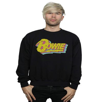 Absolute Cult David Bowie Men's Moonlight 90s Logo Sweatshirt Black Small