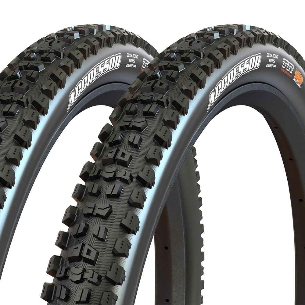 MAXXIS Aggressor - 27.5x2.50WT - EXO, E25, 2 Pack | 2 Pack Mountain Bike Tire, Tubeless Ready | Designed for high-Speed, Hard-Packed, Rocky MTB Trails