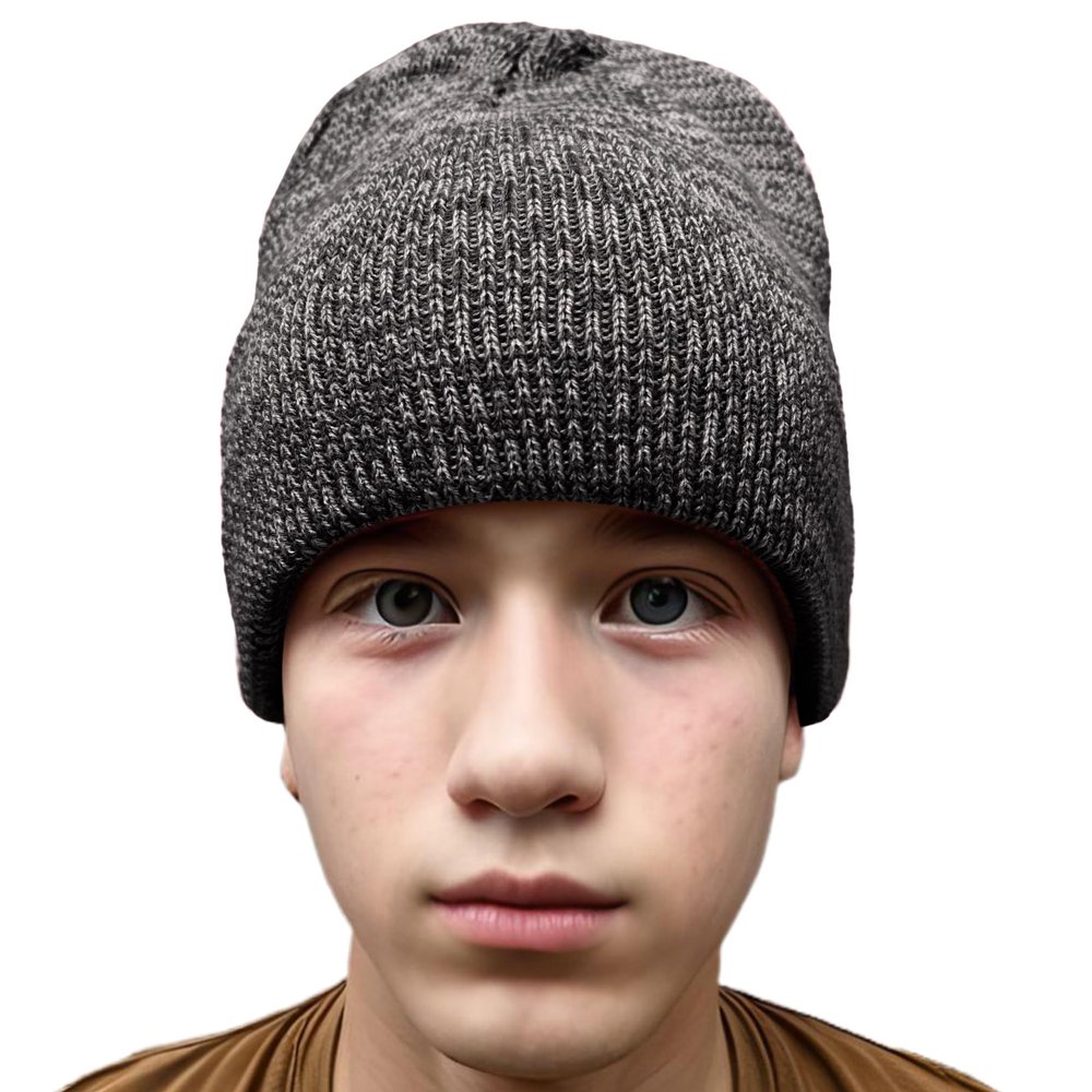 COUVER 100% Acrylic Knitted Beanie  Warm Winter Skull Cap Hat for Man Women Grey/Charcoal
