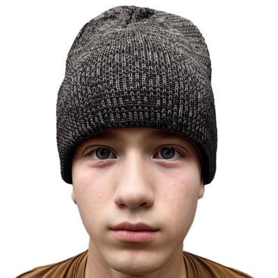 COUVER 100% Acrylic Knitted Beanie  Warm Winter Skull Cap Hat for Man Women Black/Dark Grey
