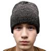 COUVER 100% Acrylic Knitted Beanie  Warm Winter Skull Cap Hat for Man Women Black/Dark Grey view 1