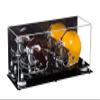 Better Display Cases Acrylic Double Mini - Miniature (not Full Size) Football Helmet or Mini Goalie Mask Display Case with Mirror Case, White Risers and Black Base (A019-WR) view 1
