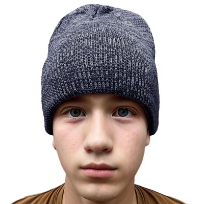 COUVER 100% Acrylic Knitted Beanie  Warm Winter Skull Cap Hat for Man Women Navy/Dark Grey