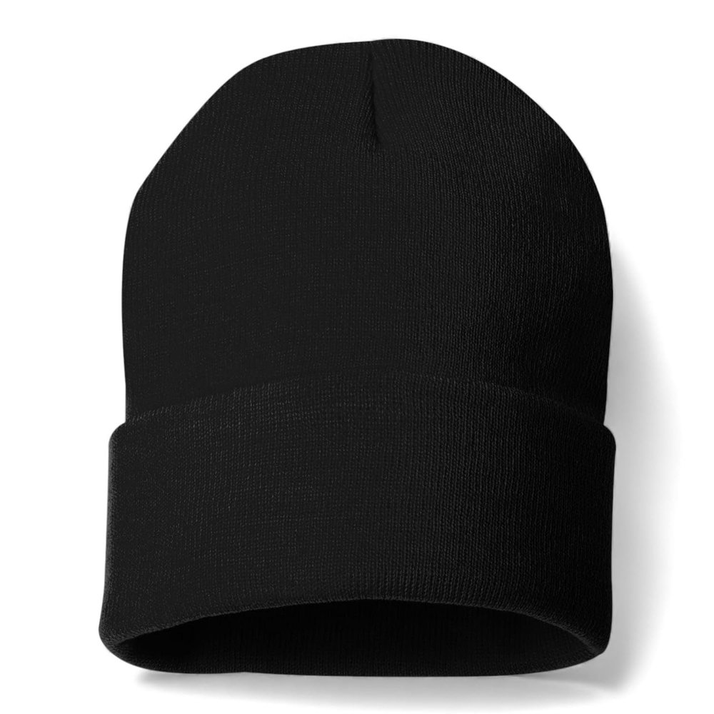 COUVER Unisex Knit Cuff 12 inch Beanie, Black, 1 Piece