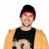 COUVER 8 inch Bottom Striped Knit Beanie - 100% Acrylic Windproof Skull Hat Black/Red view 3