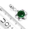JEWELOPORIUM Green Malachite Silver Necklace, 925 Sterling Silver Pendant for Women, Real Round Gemstone Boho Jewelry view 2