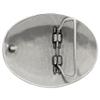 100206 Unique Oval Engraved Basket Weave Belt Buckle Fits 1-1/2"(38mm) Belt (Antique Silver) view 2
