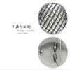 100206 Unique Oval Engraved Basket Weave Belt Buckle Fits 1-1/2"(38mm) Belt (Antique Silver) view 3