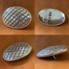 100206 Unique Oval Engraved Basket Weave Belt Buckle Fits 1-1/2"(38mm) Belt (Antique Silver) view 4