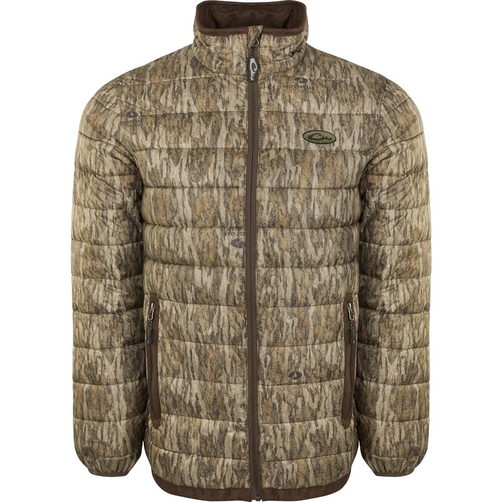 Drake Waterfowl LST Camo Double Down Layering Full Zip Mossy Oak Bottomland Small