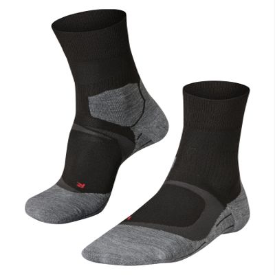 FALKE Women's RU4 Endurance Cool Running Socks, Mid Calf, Medium Cushion, Athletic Sock, Breathable Quick Dry, Nylon, Black (Black-Mix 3010), 6.5-7.5, 1 Pair