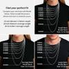 ASHINE 19 inch Silver Chain for Men Necklace for Women Silver Necklace Valentine Jewelry Charm Dainty Replacement for Pendant (1mm Box Chain Spring Ring Clasp 19 Inches) view 4