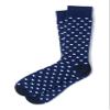 Alynn Men's Hipster Designer Power Polka Dot Design Luxury Crew Dress Socks (Blue & White)