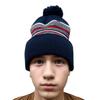COUVER Blaze Stripped Beanie with Pom Pom Acrylic Knit Cuff Beanie Hat 12 inch view 1