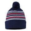 COUVER Blaze Stripped Beanie with Pom Pom Acrylic Knit Cuff Beanie Hat 12 inch view 3