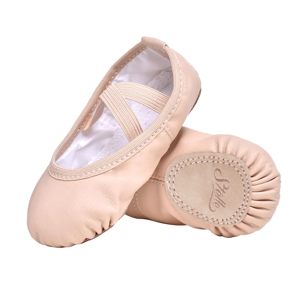 Stelle Ballet Shoes for Girls Toddler Ballet Slippers Soft Leather Boys Dance Shoes for Toddler/Little Kid/Big Kid (Ballet Pink, 8MT)