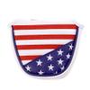 GOOACTION USA Golf Club Heel Shafted Mallet Putter Cover Magnetic Synthetic Leather American Stars and Stripes Flag Patriotic Golf Headcover view 2
