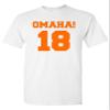 City Shirts Omaha! Manning Denver Adult T-Shirt Tee (XX Large, White w/Orange) view 1