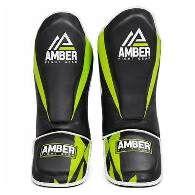 Pro Style Competition Muay Thai Shin Guards with Instep Protection for Kickboxing, MMA, and Combat Sports, Lightweight, Durable, and Adjustable, Large