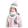 Hat Children's Hat Warm Gloves Knit Hat Scarf Combination (Color : Grayish White) view 1