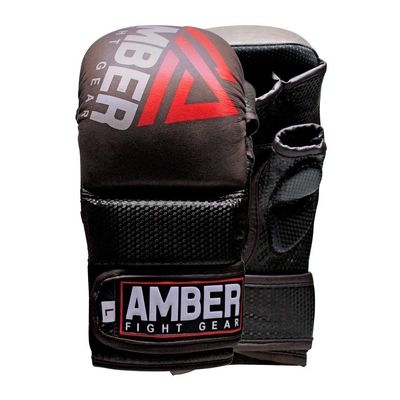 Contender Sparring MMA Gloves, Real Leather Hybrid Grappling Gloves for Martial Arts, Boxing, Combat Training, Open Palm, Padded Half Thumb, Shock-Absorbing Foam, Small/Medium