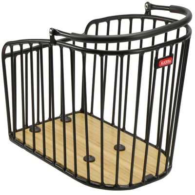 KLICKfix Unisex  Adult Rear Basket 2128019630 Rear Wheel Basket, Black, 42 x 28 x 25 cm