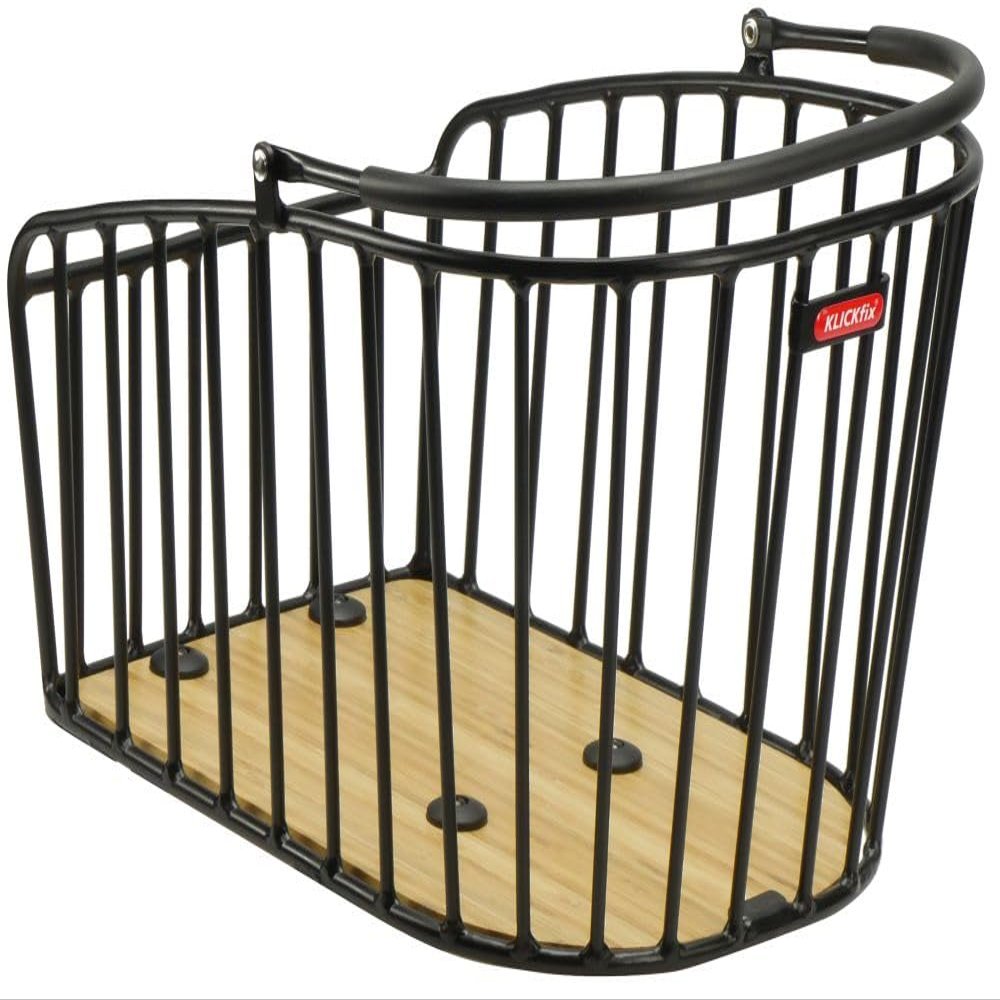 KLICKfix Unisex Adult Rear Basket 2128019630 Rear Wheel Basket, Black, 42 x 28 x 25 cm