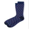 Alynn Men's Hipster Designer Power Polka Dot Design Luxury Crew Dress Socks (Blue & Coral) view 1