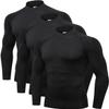 2/3 Pack Men's Compression Shirts Long Sleeve Workout Shirts Mock Turtleneck Athletic Base Layer Active Undershirts Tops view 1