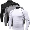 2/3 Pack Men's Compression Shirts Long Sleeve Workout Shirts Mock Turtleneck Athletic Base Layer Active Undershirts Tops view 1