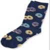 Hot Sox Big Boy's Food Novelty Casual Crew Socks Sockshosiery, DONUT (Dark Blue), Small/Medium Youth view 1