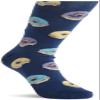 Hot Sox Big Boy's Food Novelty Casual Crew Socks Sockshosiery, DONUT (Dark Blue), Small/Medium Youth view 3