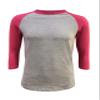 ILTEX Plain Raglan Lightweight Cotton and Polyester T-Shirt 3/4 Sleeves Athletic Baseball Jersey Unisex Multi Function Sports, Outdoors and Gym (20+ Colors) (Gray/Hot Pink, Small) view 1