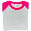 ILTEX Plain Raglan Lightweight Cotton and Polyester T-Shirt 3/4 Sleeves Athletic Baseball Jersey Unisex Multi Function Sports, Outdoors and Gym (20+ Colors) (Gray/Hot Pink, Small) view 2