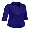 NE PEOPLE Girl's Simple Casual 3/4 Sleeve Roll Up Button Down Blouse Shirts view 2