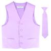 Vesuvio Napoli BOY'S Dress Vest & NeckTie Solid Lavender Purple Color Neck Tie Set size 4 view 1