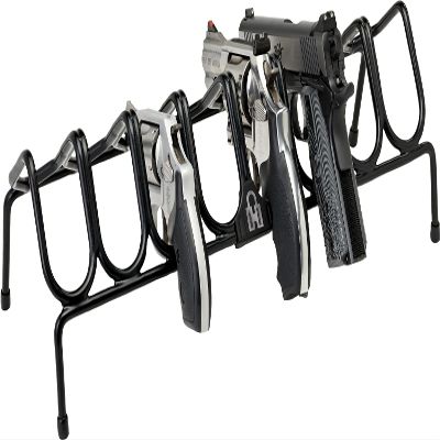 Hornady Pistol Rack for Gun Safe, Holds 8 Handguns  Gun Stand for Handgun Storage and Organization, for Pistols and Revolvers  Scratch-Resistant with Non-Slip Feet  Maximize Gun Safe Space,Black