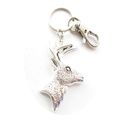 Deer Antler keychain, Deer Jewelry, Wildlife Jewelry, Woodland Animal keyring with Swivel Clasp