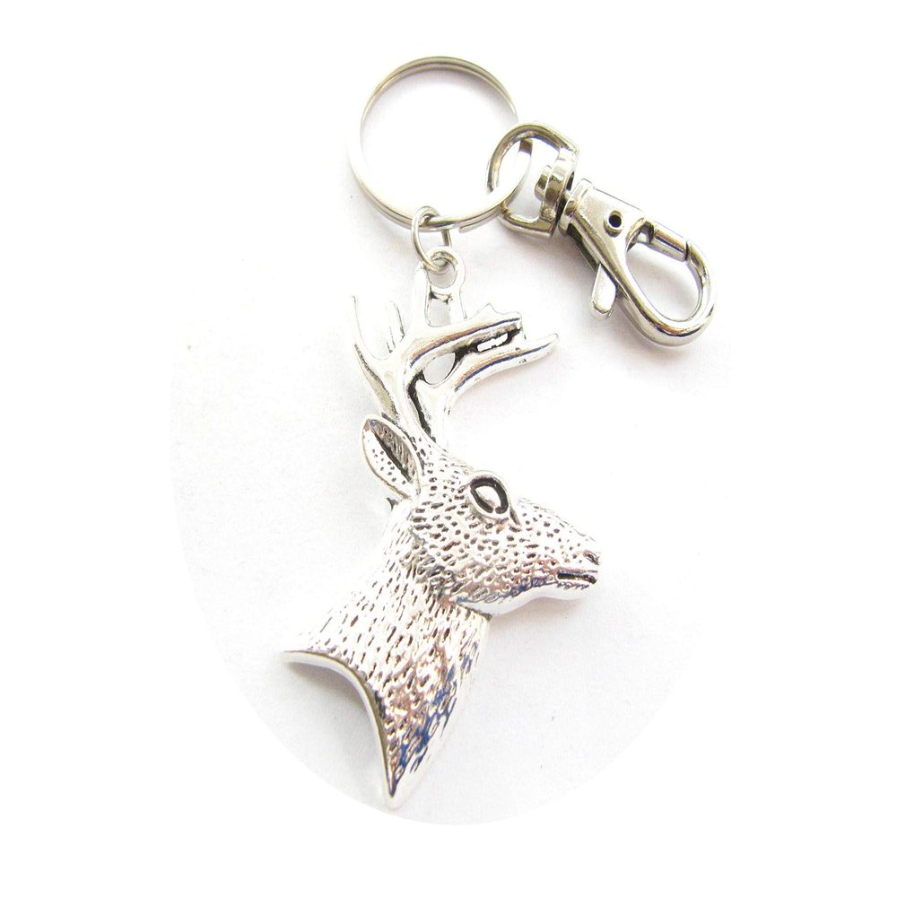 Deer Antler keychain, Deer Jewelry, Wildlife Jewelry, Woodland Animal keyring with Swivel Clasp