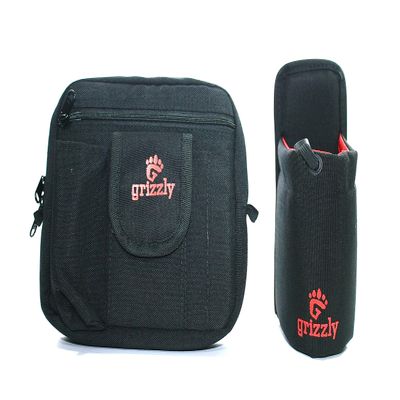 Grizzly SNAKE RIVER Adjustable Water Bottle Holder and Grizzly Medium Gear Bag Combination. Hiking Walking, Birding, Photography, Dog Walking Attach to Belts or Grizzly Dakota Utility Belt