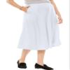 Woman Within Women's Plus Size Petite 7-Day Knit A-Line Skirt - 1XP, White view 1