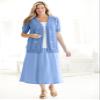 Woman Within Women's Plus Size Petite 7-Day Knit A-Line Skirt - 1XP, White view 3