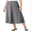 Woman Within Women's Plus Size Petite 7-Day Knit A-Line Skirt - 2XP, Medium Heather Grey Gray view 1
