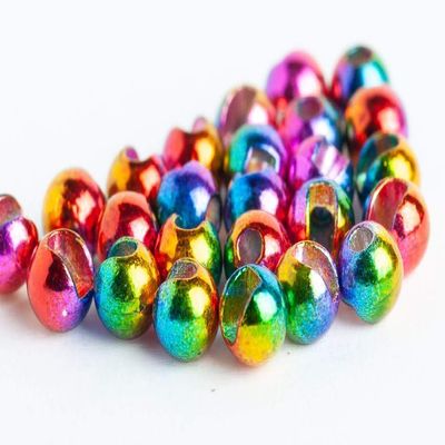 Blue Wing Olive Slotted Tungsten Beads for Fly Tying- 100 Pack (Rainbow, 4.6 mm (3/16"))