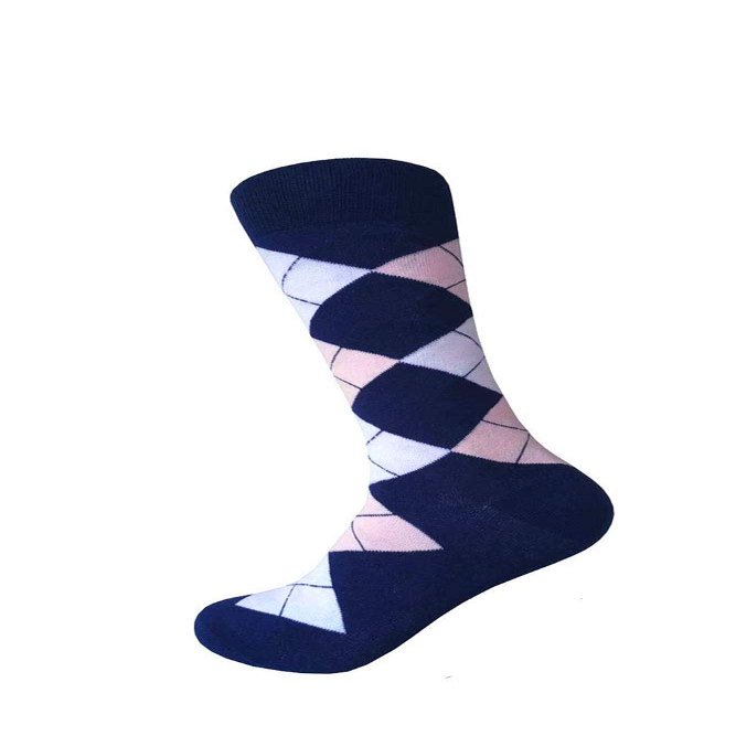 Boys Argyle Dress socks (Navy/Light Pink/White)