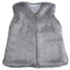 Youhan Women's Faux Fur Vest Coat Sleeveless Jacket (Medium, Gray) view 1
