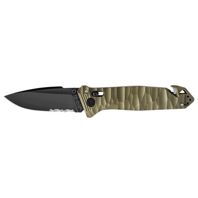 TB Outdoor 11060053 C.A.C. S200 3.75" Serrated Nitrox Blade Green Folding Knife