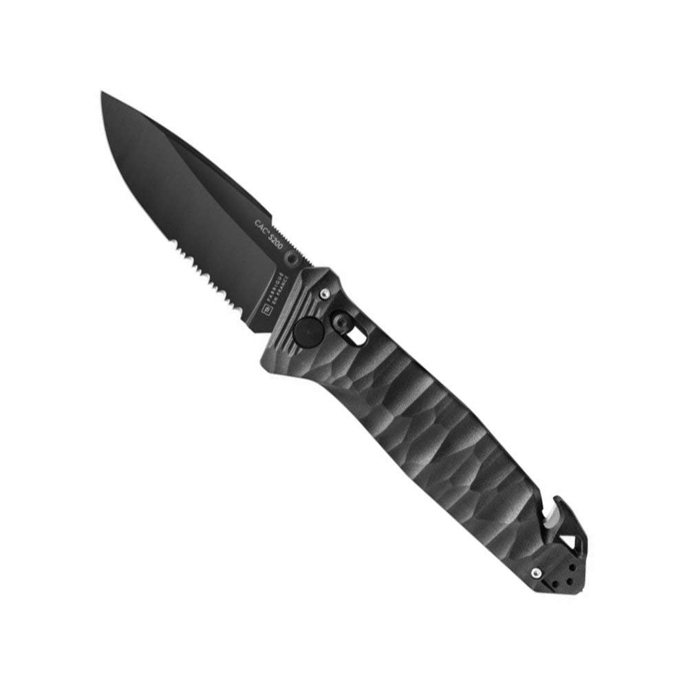 TB Outdoor 11060054 C.A.C. S200 3.75" Nitrox Steel Blade Black Folding Knife