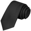 KissTies 2.2''53'' Teens Tie Black Satin Necktie For Teenager Ties + Gift Box
